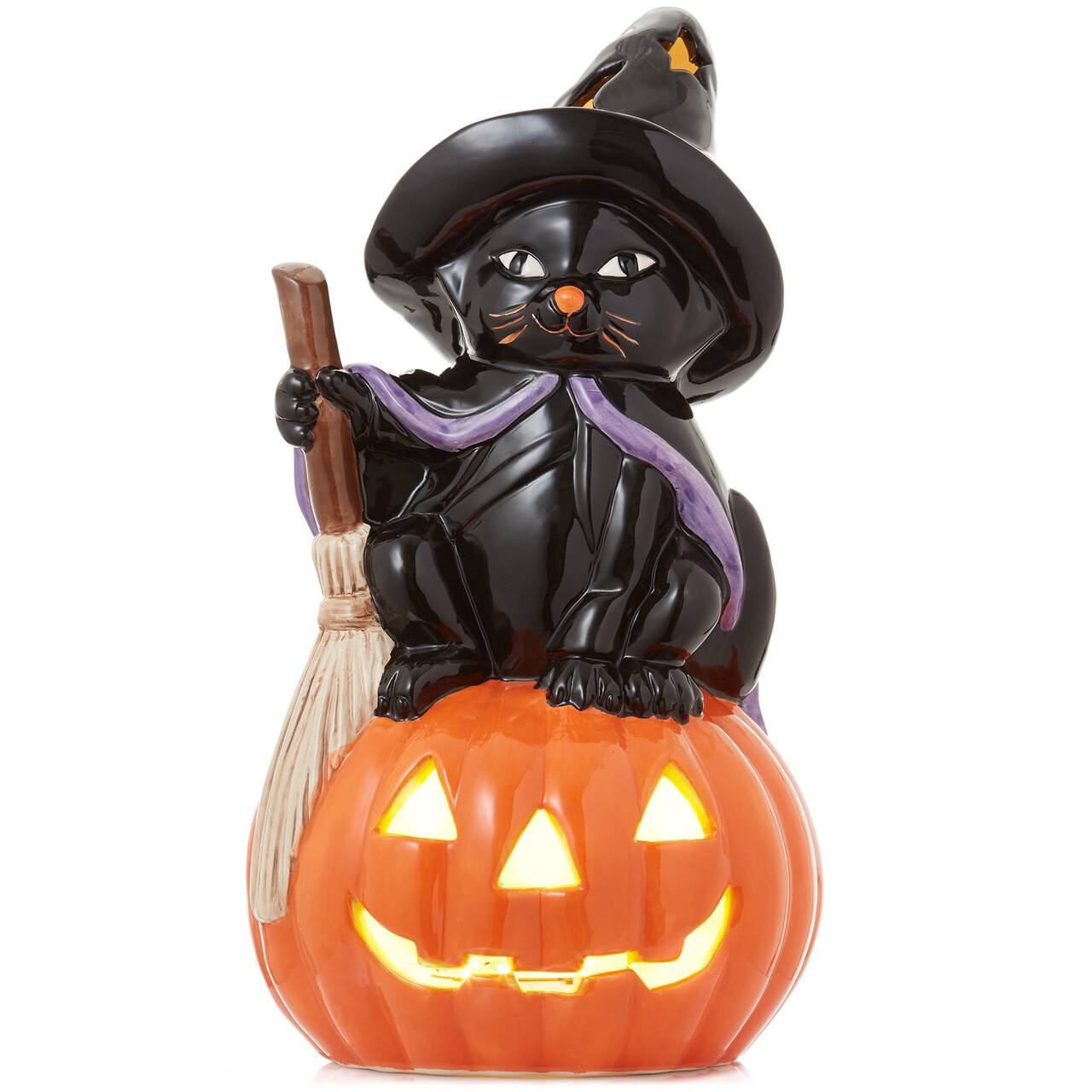Casafield Ceramic Halloween Hand-Painted Pre-Lit LED Tabletop Home Décor